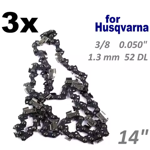 3PC Chainsaw Saw Chain 14in 35cm Steel Chainsaw Chains 3/8 Pitch LP Logging 52 Drivelink For 135 235