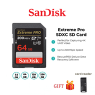 SanDisk Extreme Pro SD CARD (16GB / 32GB / 64GB / 128GB / 256GB ) 200MB/s Memory Card Class 10 U3 V3