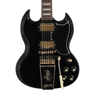 GIBSON USA LIMITED SG STANDARD '61 MAESTRO VIBROLA T-TYPE ELECTRIC GUITAR - EBONY WITH GOLD HARDWARE