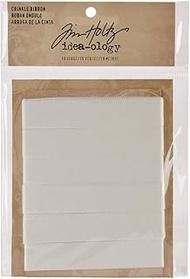 Crinkle Ribbon by Tim Holtz Idea-ology, 5/8 Inch x 10 Yards, Polyester, White, TH93020