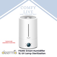 Deerma F628S Smart Humidifier 5L UV Lamp Sterilization 3 Gear 12H Timing Touch Display Low Noise, White