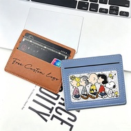 Free Custom Logo 5 Card Slots Leather Creative Card Holder ID Card Holder Gifts for Family Buisness