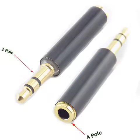 3.5mm to 3.5mm Stereo Jack Plug Stock Male to Female to 3 Pole to 4 Pole Audio Extension Adapter Con