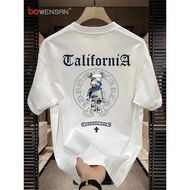 American Short-Sleeved t-Shirt Men 2025 New Style Summer Street Wear Bear Pure Cotton