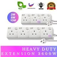 SIRIM Socket Extension Heavy Duty Extension Plug Heavy Duty Wire Trailing Socket Plug 2 | 3 | 4 Way 