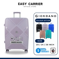GIORDANO PP UNBREAKABLE POLYPROPYLENE 20"/24"/28" LUGGAGE 8 WHEELS EXPANDABLE TSA LOCK DOUBLE ZIPPER