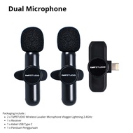 Mic Wireless Lavalier Microphone Vlog/Vlogger Lightning for Iphone 2.4GHz
