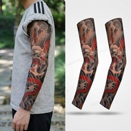 [1Pair] Seamless Tattoo Sleeves UV Sun Protection for Men Women Outdoor Biking Fishing Skull Arm Sle