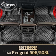 Car Floor Mats For Peugeot 508/508L 2019 2020 2021 2022 2023 Custom Foot Pads Carpet Cover Interior 
