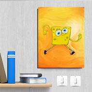 Poster dinding kayu model lukisan squidward | SK57 | Poster aesthetic