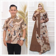 ~[Dijual] Baju Dress Couple Gamis Kombinasi Jumbo Ld 130 Batik