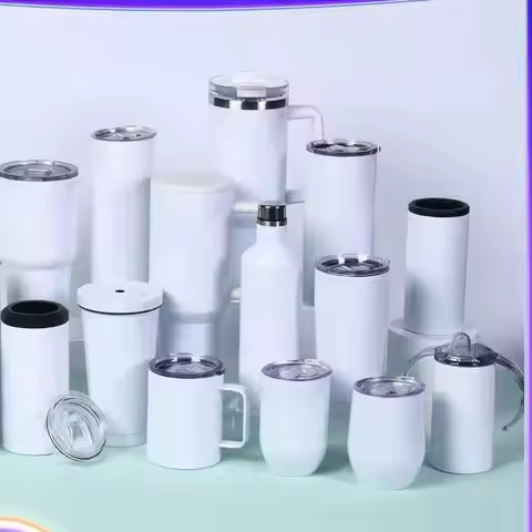 Sublimation Blank Cup 6oz/30oz Stainless Steel Portable Water Bottles DIY Tumbler Coffee Mug Vacuum 