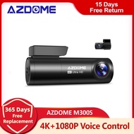 AZDOME M300S Car Recorders 4K+1080P Rear Camera (Free 64G TF) 800MP Lens GPS Wifi Car DVR Voice Cont