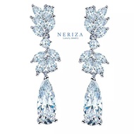 Neriza Jewelry/ ต่างหูระย้าเพชรสังเคราะห์ประกายเทียบเท่าเพชรแท้ NE010