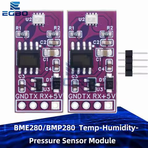 Industrial-grade BME280/BMP280 Temp-Humidity-Pressure Sensor Module with TTL Serial Acquisition
