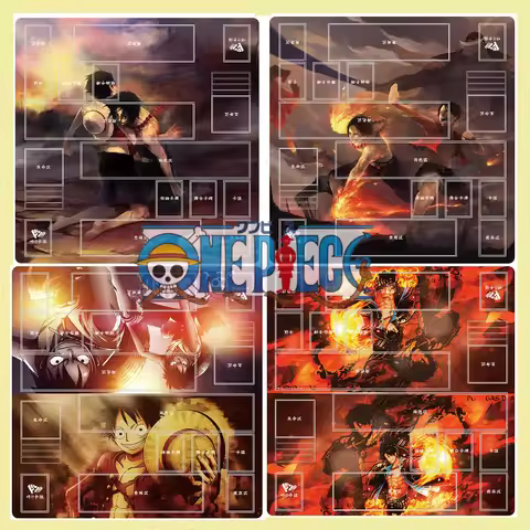 Luffy Ace One Piece Battle Mat 600x600mm 2mm Thick 4 Styles DIY Two-Player Playmat Non-Slip Children