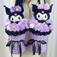 現貨 ❣️❣️❣️ Kuromi花 +袋 +LED燈 畢業花束 畢業公仔花情人節禮物 告白 花束 番梘花 520花束 滿天星 勿忘我 母親節花束 母親節禮物 情人節禮物 520花束 告白 賞月 聖誕節