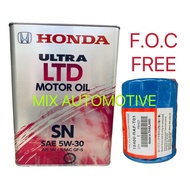 Combo Package  Honda Minyak Hitam Ultra LTD SN 5W-30 5W30 Engine Oil 4L Fully (Made In Japan) Free p