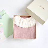 【禮盒組】日本製 包屁衣 (可可茄)＋圍兜口水巾 (貝殼白)滿月禮盒/新生兒禮盒/嬰兒禮盒/出生送禮/新生兒送禮