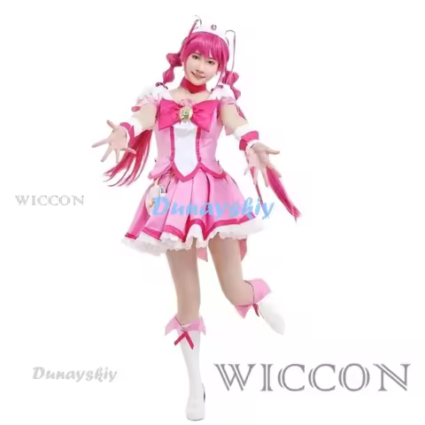 Cure Happy Cosplay Costume Hoshizora Miyuki Precure Women's Bow Battlesuit Cosplay Costume Outfits w