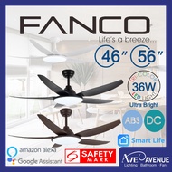 Fanco Tributo DC Motor 5 Blade Ceiling Fan w 3 Tone Ultra Bright LED n Remote Control or Smart WiFi