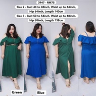 Ready Stock Malaysia Plus Size Offshoulder long Dress  现货大码长连衣裙子  *Bust 44 to 54inch / 111-137cm