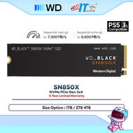 WD Black SN850X 1TB / 2TB / 4TB NVMe PCIe Gen4 x4 M.2 2280 SSD (With Heatsink / Without Heatsink)
