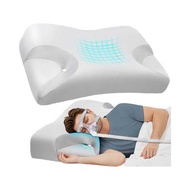 Sleep Apnea Memory Foam Neck Port Pillow Ergonomic Design For Side Back Stomach Sleepers Relief