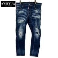 Dsquared2 S71LB1262 靛藍色棉質做舊機車牛仔褲 48碼 [二手]