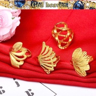 Real 916gold flower female ring ring opening adjustable salehot