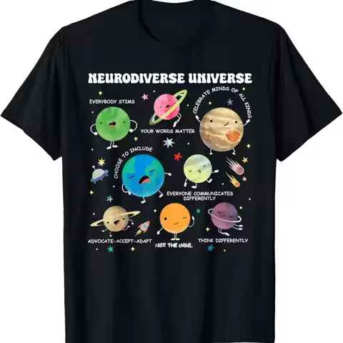 Neurodiverse Universe Planet Autism Awareness Support Squad T Shirt