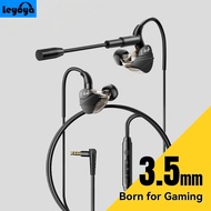 Leyoya G65 Portable Gaming Earphones with Dual Mic, 3.5mm & Type-C&Dual 3.5mm, PC/Phone/Laptop Heads