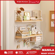 Wishroom Wall mounted shelf space savers wooden iron storage rack Study Bedroom Organizers shelf