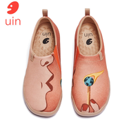 UIN ผู้หญิงรองเท้าผ้าใบไม่มีเชือกรองเท้าโลฟเฟอร์ลำลองถัก Painted Comfort รองเท้าเดินพื้นนุ่มการดูแลของเรา Planet