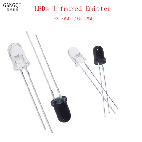 10PCS F3 3mm F5 940nm LED Infrared Emitter and IR Transmitter Receiver Diode Diodes Infrared to tube