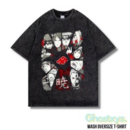 Ghostxyz T-Shirt "Akatsuki" Wash Oversize Vintage Tee Baju Kaos
