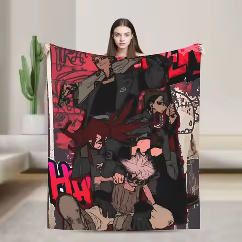 Gachiakuta Manga Rudo Zanka Riyo Enjin Blanket Soft Warm Plush Throw Blanket For Outdoor Travel Offi