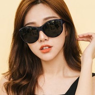 巴黎時尚貓眼圓框全罩式寶麗來偏光墨鏡│外掛式V400太陽眼鏡