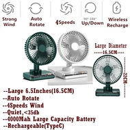 Wireless Auto Rotate Oscillating Fan10000mAH Desk Fan Stroller Fan Clip Fan