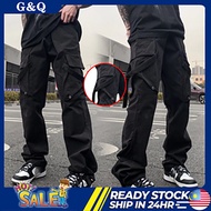 Hip Hop Plus Size Casual Black Slim Fit Tactical Work Ankle 6 Six Pocket Cargo Pants Men Seluar Kerj
