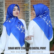 Kerudung Humaira Sinar Premium/ Hijab Segi Empat Motif 🎀 / Metal Logo