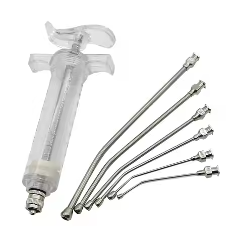 7 Pcs/lot 10ml/20ml/50ml Parrot Feeding Syringe Parrots Bird Feeding Syringe With 6 Pcs Curved Gavag