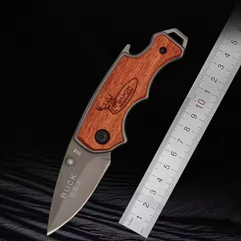 Portable EDC Knife Pocket Knife Walnut Handle Outdoor Tactical Knife Small Outdoor Tactical Knife Ca
