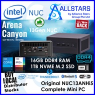 Intel NUC13ANHi5 + 16GB DDR4 3200 + 1TB NVME M.2 SSD + Unactivated Win11 Complete Mini PC (i5 1340P, 2x HDMI 2.1, 2x DP