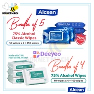 Alcean 75% Alcohol Classic Wipes 50pc (CLASSIC SERIES)/ Deeyeo 75% Alcohol Wipes 40pc & 80pc