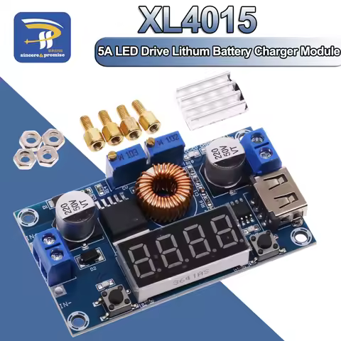DC-DC XL4015 5A Digital LED Drive Lithum Battery Charger Module CC/CV USB Step Down Buck Converter W