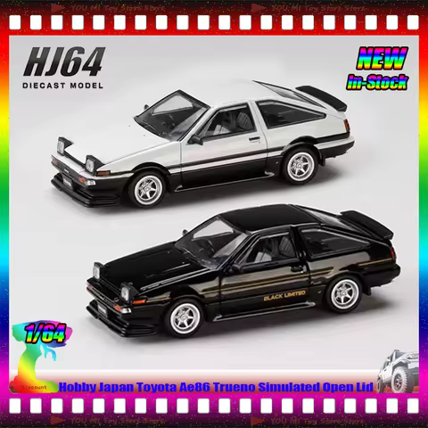 In Stock Hobby Japan 1:64 Toyota Ae86 Trueno Die-Casting Car Model Open Lid Alloy Miniature Custom C
