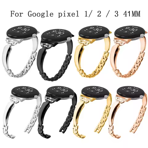 Strap for Google Pixel 1/2/3 41MM 4 41MM Watch Band Women Ladies bracelet diamond metal bands Bracel