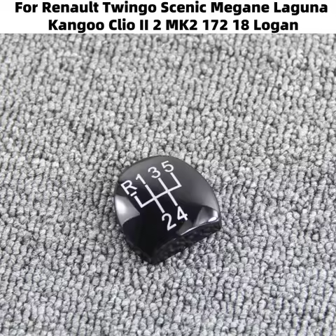 Gear Shift Knob Lever Stick Top Speed Number Emblem Cap For Renault Twingo Scenic Megane Laguna Kang