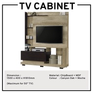 TV Cabinet With Feature Wall TV Rack Media Storage Cabinet Tv Stand Living Hall Cabinet 150cm